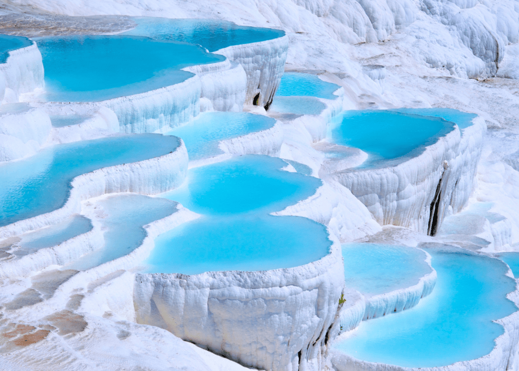 Calcium terraces in Pamukkale, Turkey