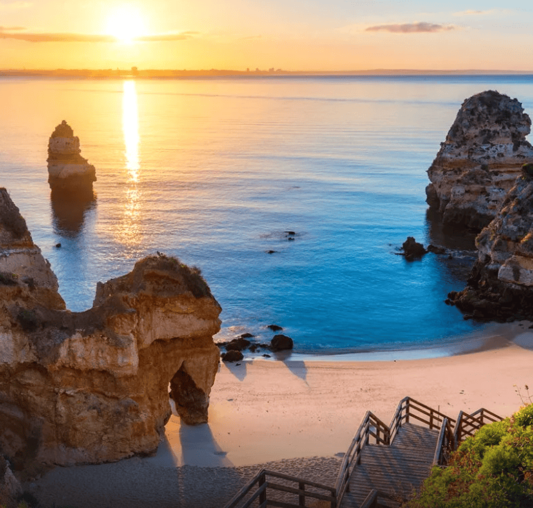 The Algarve Coast in Southern Portugal.